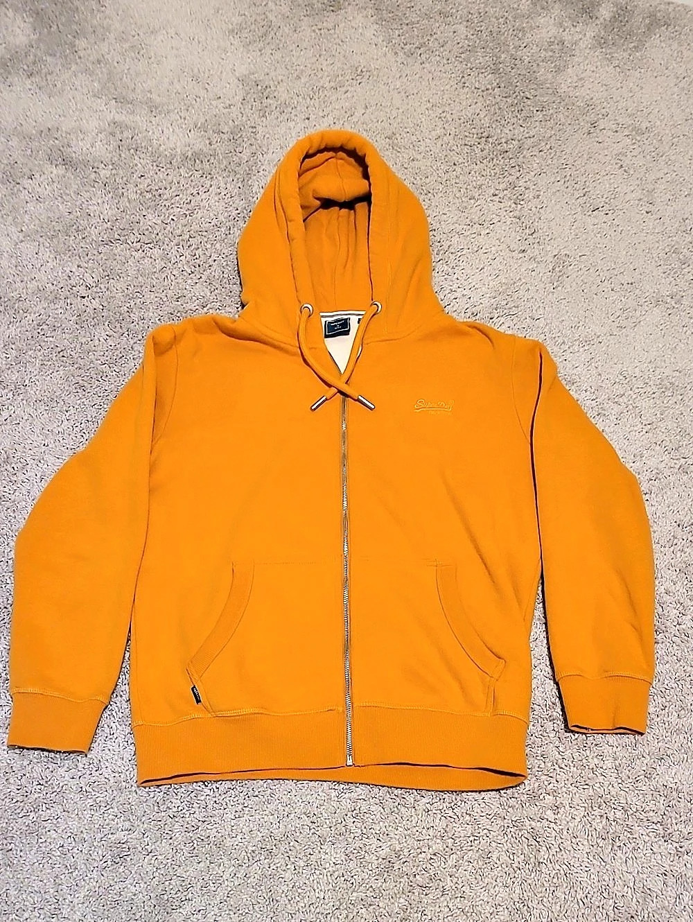Superdry Orange Full-Zip Hoodie Size XL Like New